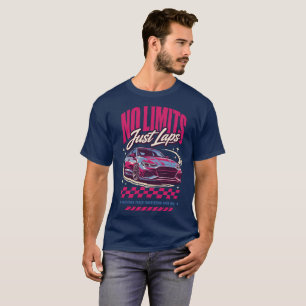 Camiseta Sem Limites, Apenas Voltas Carro de Corrida Retro 