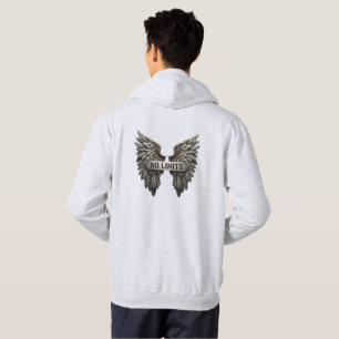 Camiseta Sem Limites com Desenho de Asas Metálicas