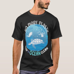 Camiseta Sem Mais Plástico Mantenha O Oceano Limpo Animal S