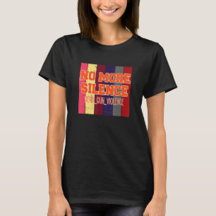 Camiseta Sem mais silêncio Acabar com a violência contra as