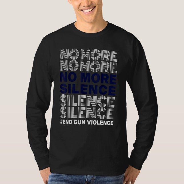 Camiseta Sem mais silêncio Acabar com a violência contra as (Frente)