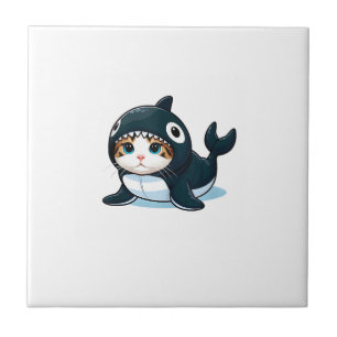 Camiseta sem Mangas de Gato com Fantasia de Orca