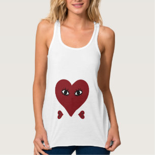 Camiseta sem Mangas Love Face Heart