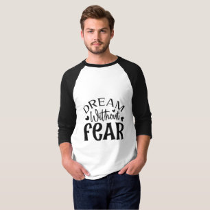 Camiseta Sem Medo "Sonhe Sem Medo" Raglan de Beisebol Mascu