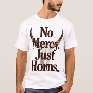 Camiseta Sem Misericórdia Apenas Chifres Caveira de Touro L