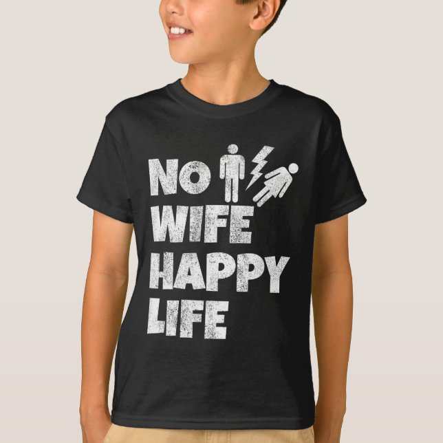 Camiseta Sem Mulher Feliz Vida Esposas Noiva Noivo Casament (Frente)