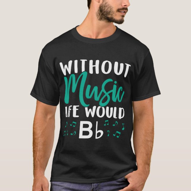 Camiseta Sem Música A Vida Bb Música Notaria Choire Fome (Frente)