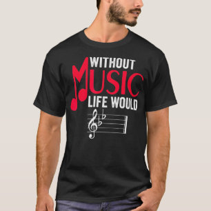 Camiseta Sem Música A Vida Seria Uma Nota Musical Flat Funn