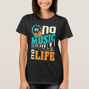 Camiseta Sem Música Sem Vida Com Fones de ouvido Musicais