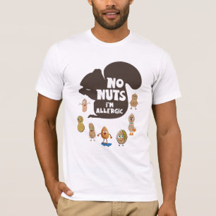 Camiseta Sem Nozes Sou Alérgico Consciencialização da Alerg