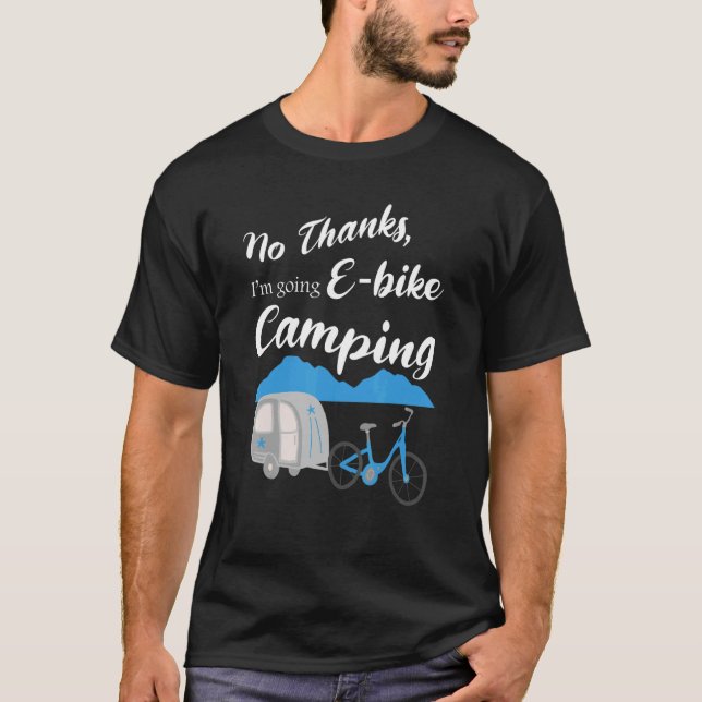 Camiseta Sem Obrigados, vou acampar motocicletas Graphi (Frente)