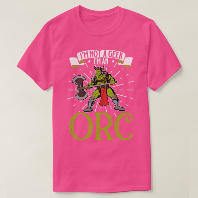 Camiseta Sem Orc De Caractere Roleplay Do geek D20 (Frente do Design)