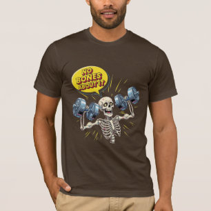 Camiseta Sem Ossos - Esqueleto de Academia Engraçado