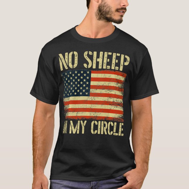 Camiseta Sem Ovelha No Meu Círculo Bandeira Americana Patri (Frente)