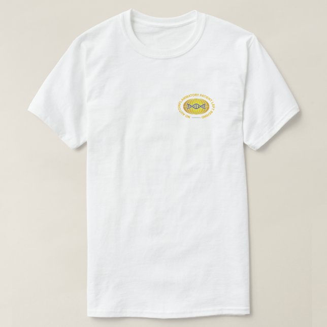 Camiseta Sem Paciente Deixado Por Trás Do Pequeno Logotipo (Frente do Design)