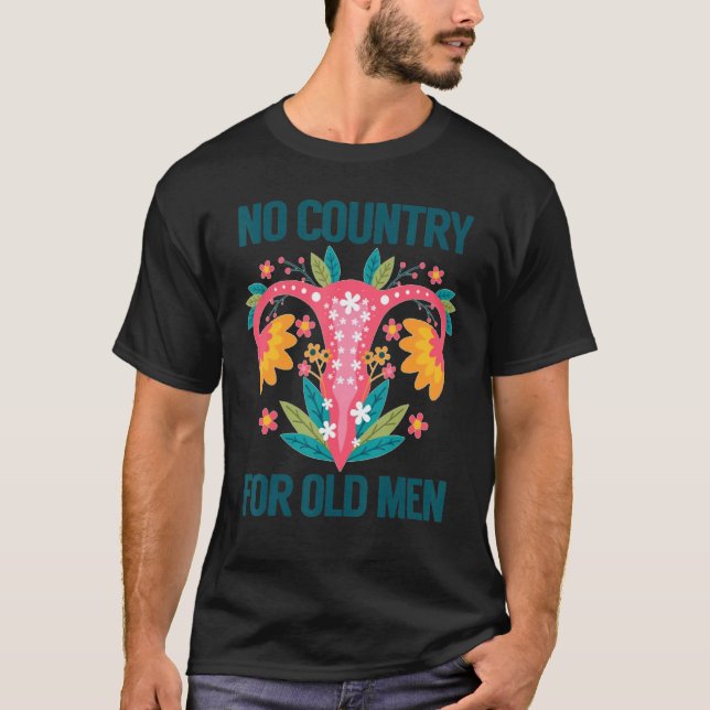 Camiseta Sem País Para Velhas Flores De Útero Floral (Frente)