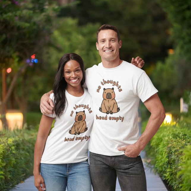 Camiseta Sem Pensamentos Cabeça Vazia Capybara Funny Meme (Criador carregado)