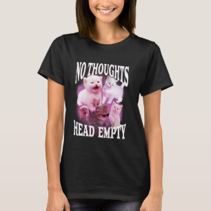Camiseta sem pensamentos cabeça vazia engraçado bobo gato b