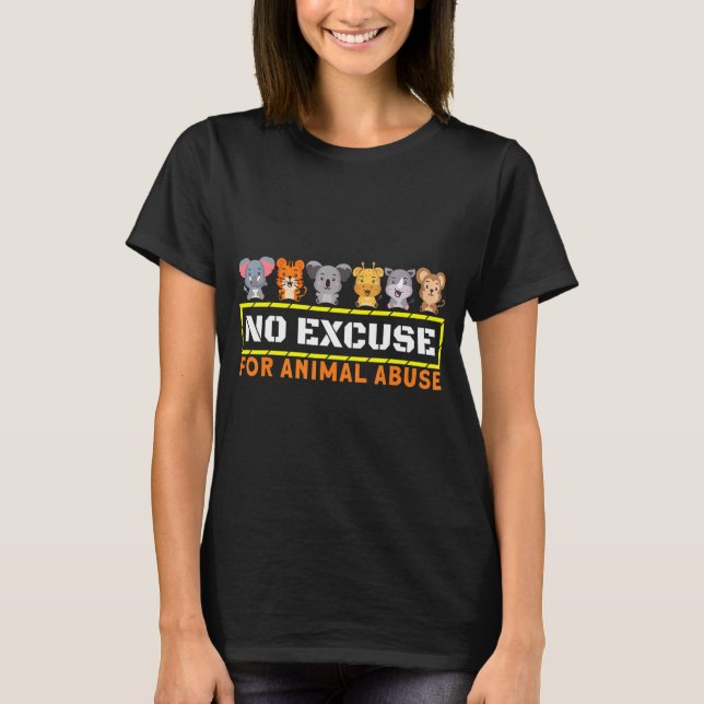 Camiseta Sem Perdão Para A Proteção Animal Contra O Abuso D (Frente)
