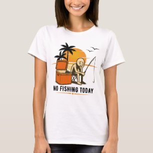 Camiseta Sem Pesca Hoje Triste Stickman Amantes da Pesca