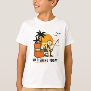 Camiseta Sem Pesca Hoje Triste Stickman Amantes da Pesca
