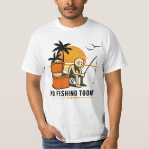 Camiseta Sem Pesca Hoje Triste Stickman Amantes da Pesca