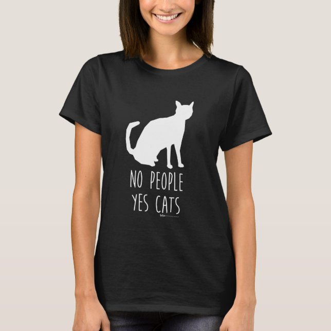 Camiseta Sem Pessoas Sim Gata Engraçado Proprietário do Gat (Frente)