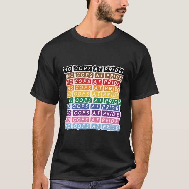 Camiseta Sem Policiais No Orgulho Lgbtq Inclusivo Estado De (Frente)