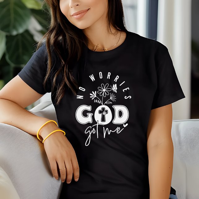 Camiseta Sem Preocupações Que Deus Me Prendeu, A Fé Inspiro (Criador carregado)