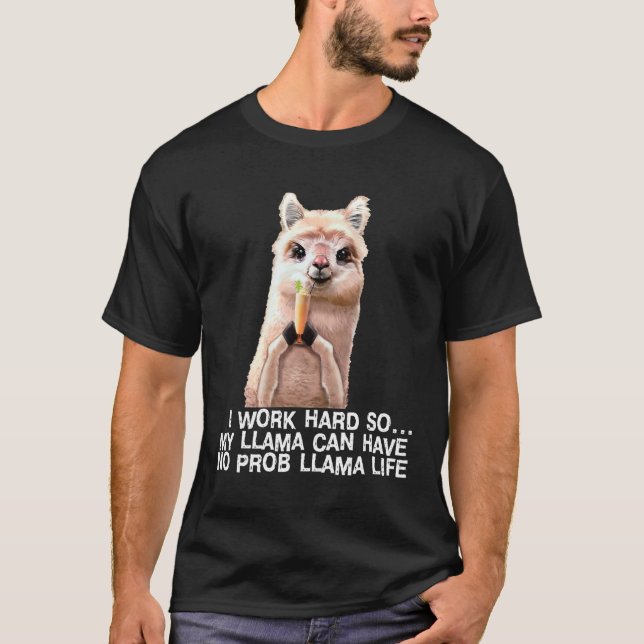 Camiseta Sem Prob LLAma Fofa Alpaca Llama Sem Drama Como Se (Frente)