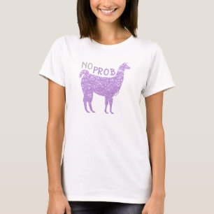 Camiseta Sem Prob Llama Luz Roxos