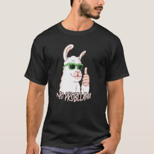 Camiseta Sem Problema Óculos de Sol Legais Animal Lhama Alp