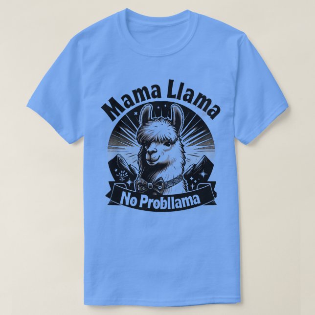 Camiseta SEM PROBLEMA Retro Funny Llama Alpaca Gráfico (Frente do Design)