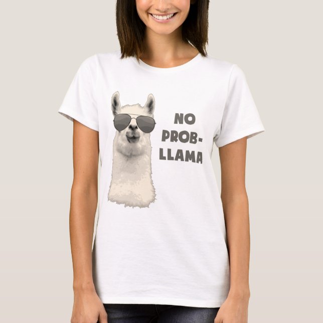 Camiseta Sem problemas Llama (Frente)