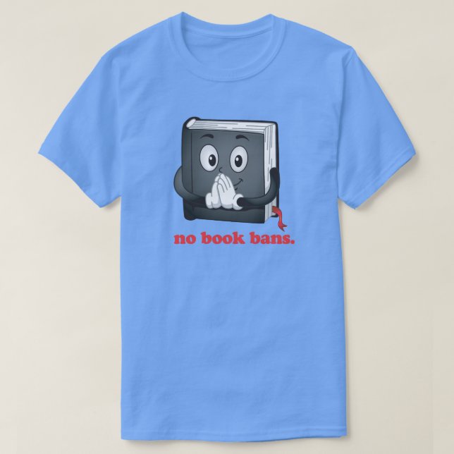 Camiseta Sem proibições de livros, por favor (Frente do Design)