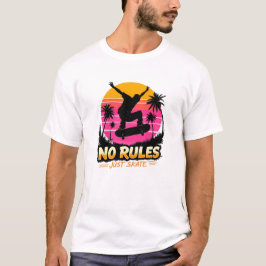 Camiseta Sem regras apenas Skate - skate de arte de rua Des