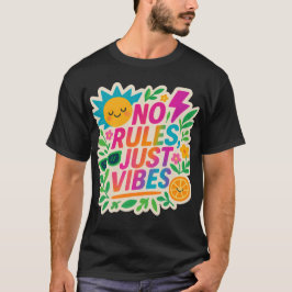 Camiseta Sem Regras Apenas Vibes - Gradiente Neon Kawaii-Pu