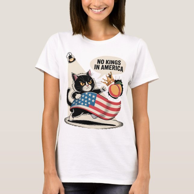 Camiseta Sem Reis na América Arte Gata Irritada (Frente)