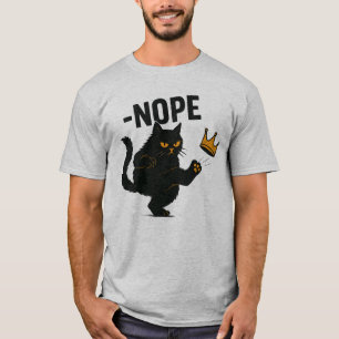 Camiseta Sem Reis Na América, Gato Negro Engraçado Coroa