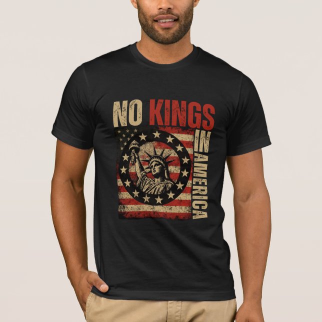 Camiseta Sem Reis Na América - Grunge Patriótico (Frente)