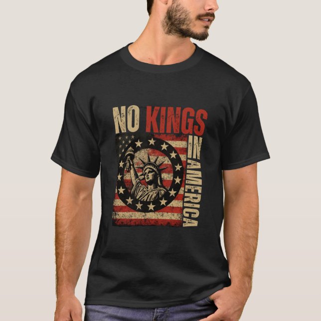 Camiseta Sem Reis Na América - Grunge Patriótico (Frente)