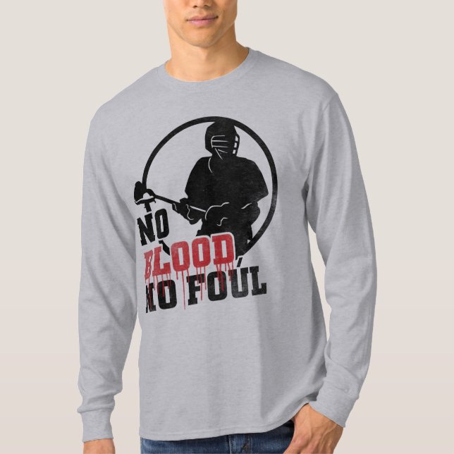 Camiseta Sem Sangue Sem Lacrosse Foul, LAX (Frente)