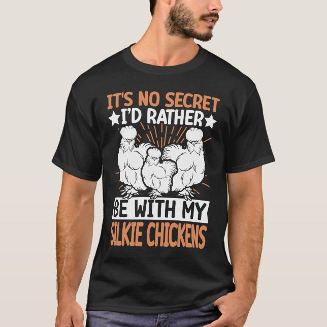 Camiseta Sem Segredo com Silky Chicken Breeder Silkie (Frente)