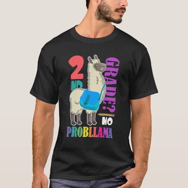 Camiseta Sem segundo Prob Llama de volta à escola (Frente)