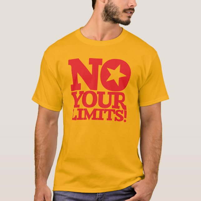 Camiseta Sem Seus Limites! Texto vermelho (Frente)