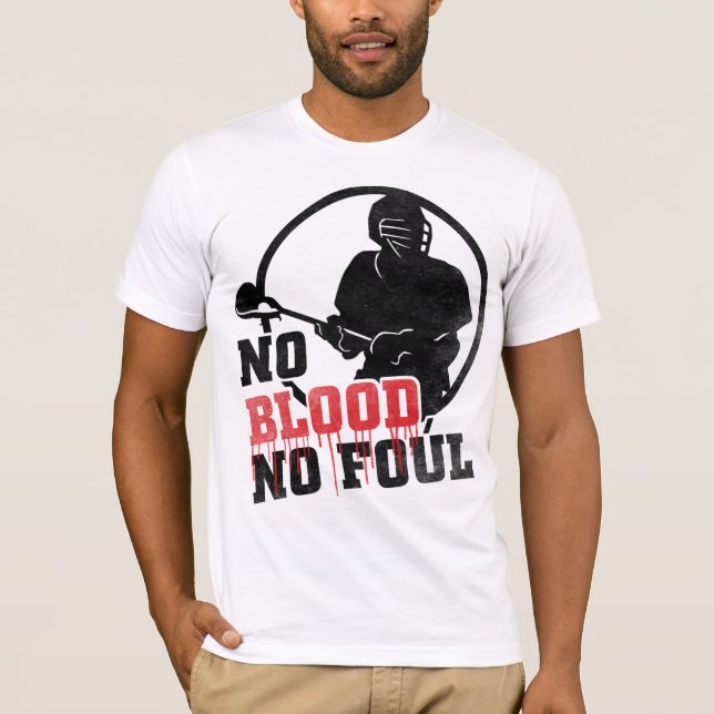 Camiseta Sem Shirsey de Lacrosse Sanguínea com Nome e Númer (Frente)