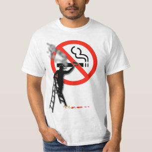 Camiseta Sem símbolo de fumaça...com o pintor fumando