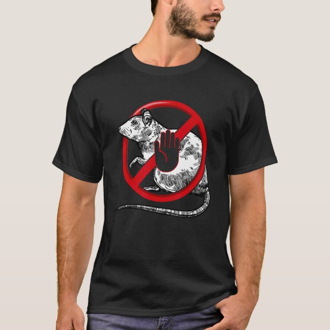 Camiseta Sem sinal de rato Parar de apagar o controle de pr (Frente)