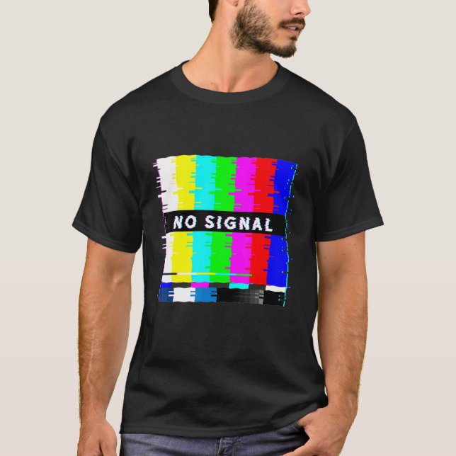 Camiseta Sem Sinal Televisão Desligada Vaporwave De Fluxo D (Frente)