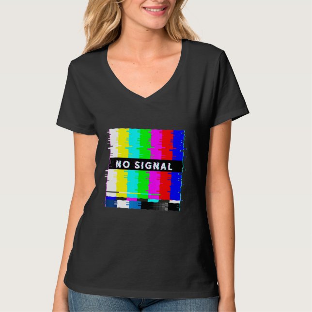 Camiseta Sem Sinal Televisão Desligada Vaporwave De Fluxo D (Frente)